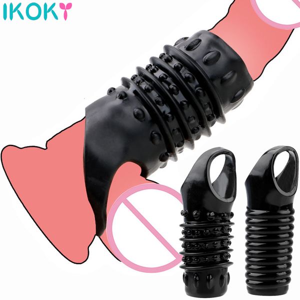 Extensões 12 pcs tamanho grande extensor de pênis manga reutilizável circunferência impotência pau ampliação brinquedos sexuais anel peniano para homens 230925