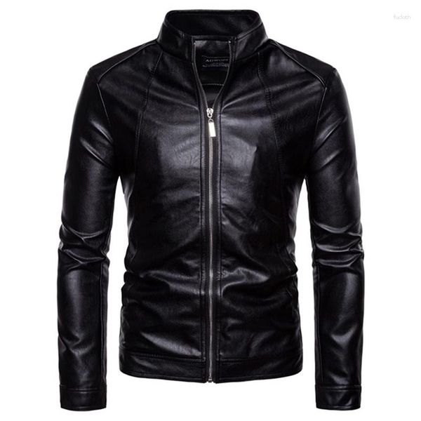 Giacca in pelle PU da uomo in pelliccia da uomo in pile invernale militare Casual Leahter giacca a vento da moto maschile Chaqueta Cuero Hombre