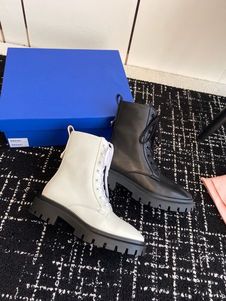 Tasarımcı Kalitesi Martin Boots yan Çekin havalı yakışıklı kadın rüzgar kravat fw23 Yeni varış ithal buzağı deri koyun derisi astar