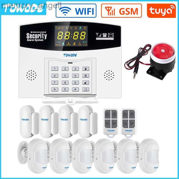 Sistemas de alarme TOWODE Sistema de segurança residencial Sistema de alarme GSM WIFI Smart Tuya Smart olor Display LCD contra roubo compatível com Alexa YQ230926