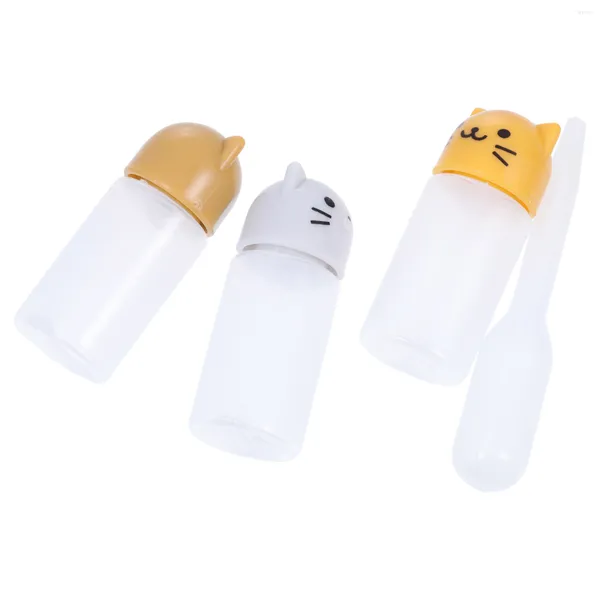 Yemek takımı setleri mini sıkma şişeleri soslar karikatür hayvan şeklindeki bal depolama kapları plastik seyahat