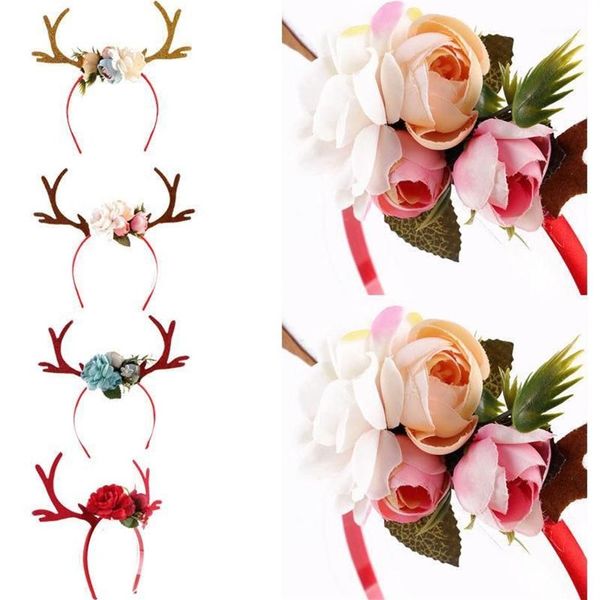 Decorazioni natalizie Corna di renna Fascia e fasce per feste di Pasqua Fai da te Donna Girs Kid Deer Costume Orecchio Hairband1262v