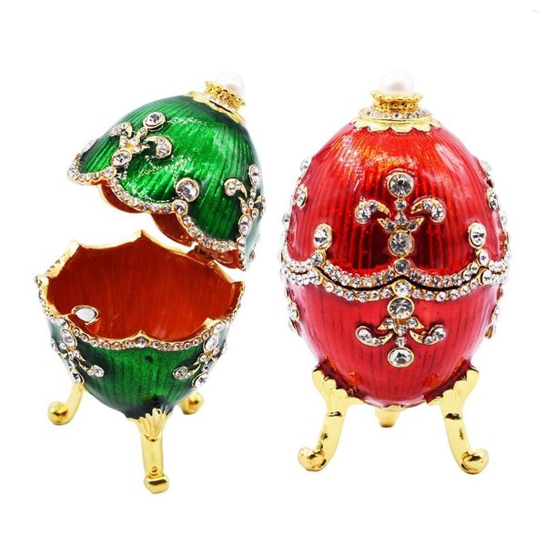 Sacchetti per gioielli Uovo di Pasqua Smalto Ornamenti da tavola Scatola Base per treppiede Pregevole fattura