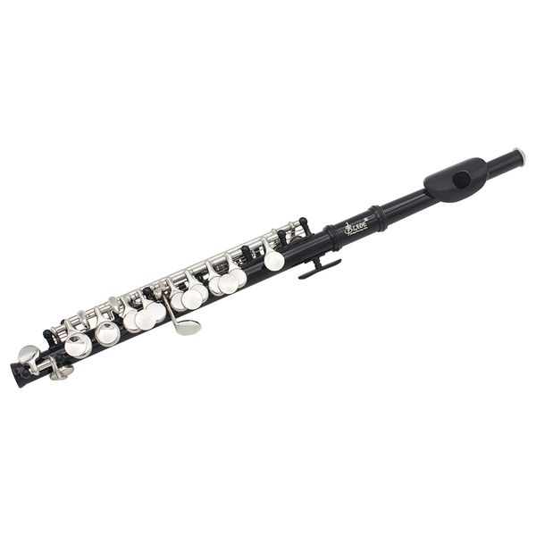 16-Loch schwarz lackierter silberner Piccolo-Halbflöte aus weißem Messing, versilbert