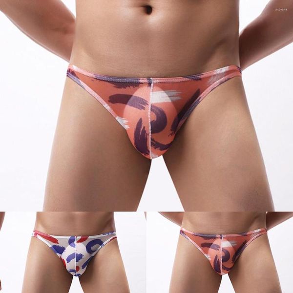 Unterhosen Sexy Männer Glatte Bikini Bottom Tanga Leichte Unterwäsche Atmungsaktive Tasche G-string Jockstrap Mesh Print Bademode Slips