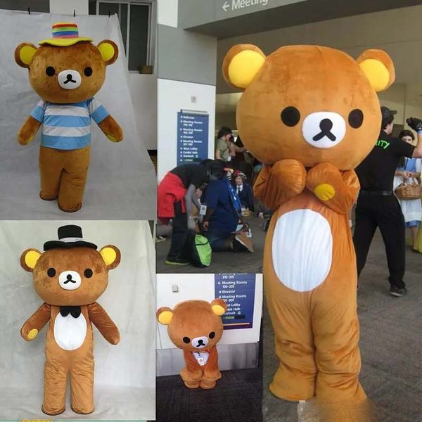 La mascotte dell'orso Janpan Rilakkuma caldo di vendita in fabbrica costumi la festa di Halloween di alta qualità del costume del fumetto dell'orso di formato adulto