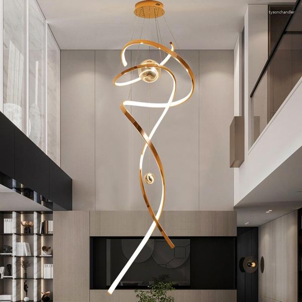 Kolye lambaları villa merdiven ev oturma odası dekorasyon avize tavan yemek yemek kapalı aydınlatma asılı ışık fikstürü