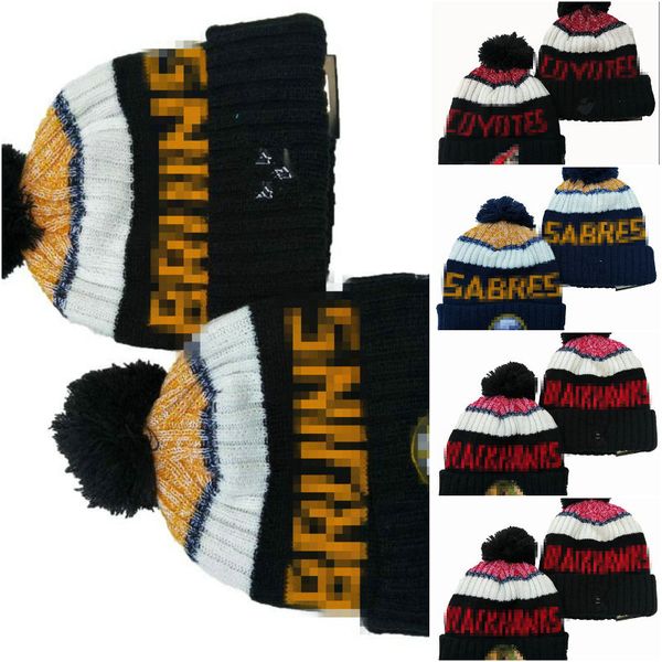 BOSTON Beanie BRUINS Gorros North American Hockey Ball Team Side Patch Winter Wool Sport Knit Hat Skull Caps