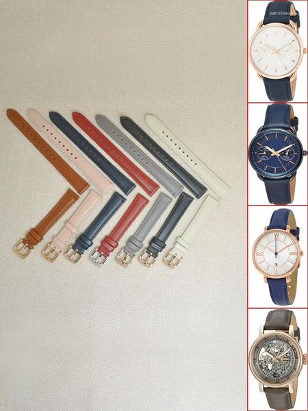 Uhrenarmbänder für Fosil-Zubehör, echtes Lederarmband, 14, 16, 18, 20 mm, universelle gerade Schnittstelle, Nadelschnalle, Damen-Softgurt