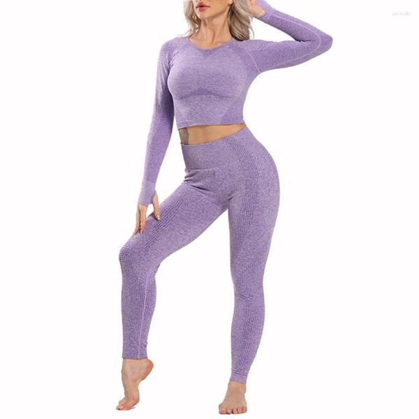 Set attivi FITTOO 2 pezzi Set da yoga senza cuciture Abbigliamento da allenamento per le donne Palestra Fitness Leggings da jogging Sport Crop Top Collant skinny a vita alta