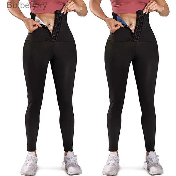 Conjuntos ativos femininos sauna leggings calças de suor cintura alta emagrecimento quente termo compressão treino fitness collants corpo shaper cintura trainer USL230927