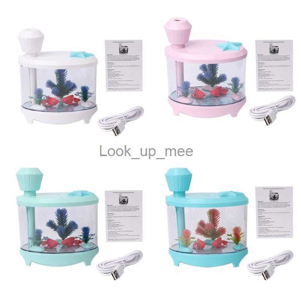 Umidificatori 2023 Nuovo Mini USB Fish per Tank Mist Maker Umidificatore Purificatore d'aria Colorato Home Night Li YQ230927