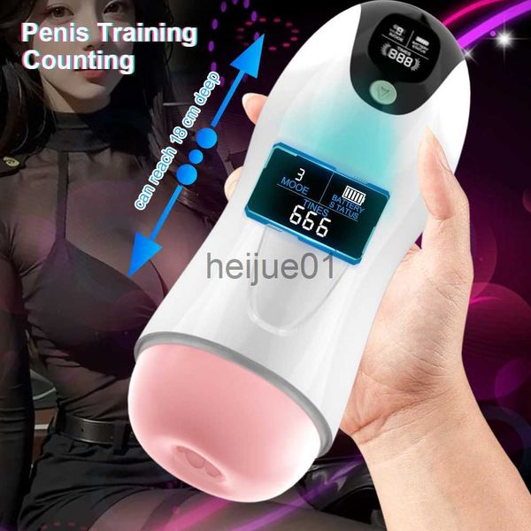 Masturbatori Masturbatori maschili Tazza per masturbazione automatica Succhiamento reale Orale Vagina Aspirazione sotto vuoto Vibratore Masturbatore Giocattoli del sesso per gli uomini Pompino Sexy Shop x0926