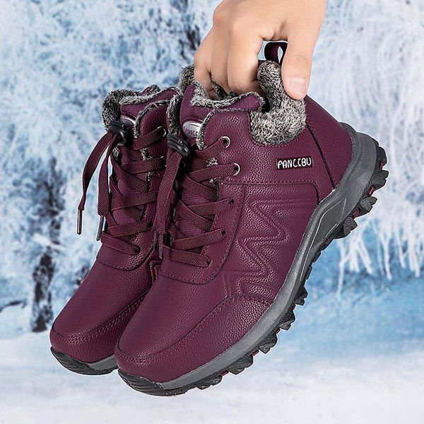 Зимние ботинки плюс флисовая водонепроницаемая хлопковая обувь до щиколотки для прогулок на открытом воздухе с легким снегом для мужчин и женщин одинакового размера