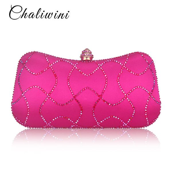 Borse da sera stile Diamond Donna Pochette Ladies Girl Party Borsa da sposa Royal Pink Borse Pochette con catena 230926