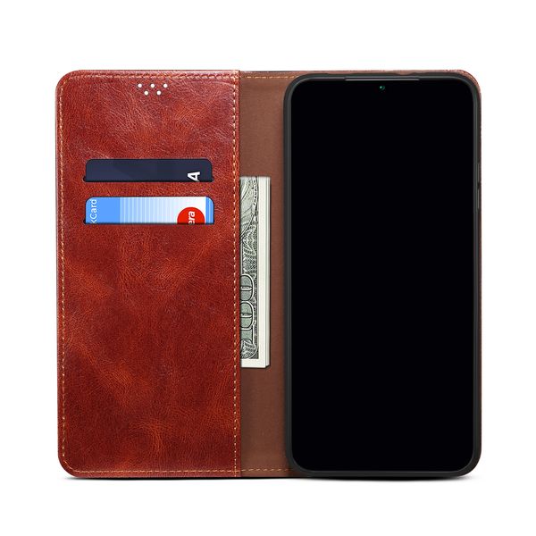 Crazy Horse Telefon Fällen Für Xiaomi 14 13 13T Redmi Hinweis 13 12 K60 Ultra POCO F5 C50 Pro 4G 5G Brieftasche Leder Abdeckung Fall Capa