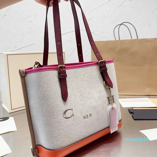 Borsa tote di lusso alla moda in tela di grandi dimensioni borse firmate da donna shopping borsa classica a tracolla con lettera da donna in rilievo