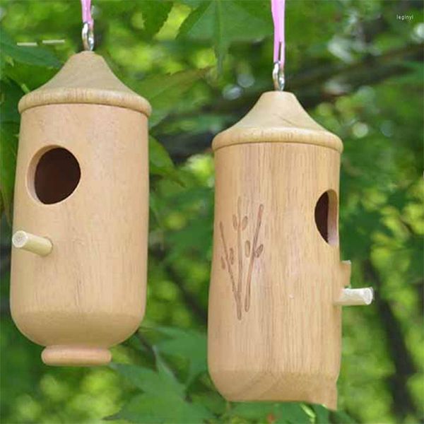 Andere Vogelzubehör Futterhäuschen aus Holz zum Aufhängen, Kolibri-Haus, Nest, langlebig, für Samen, draußen, Gartendekoration