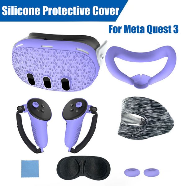 VR AR Accessorise Силиконовый защитный чехол для Meta Quest 3 Сменный защитный чехол для маски с защитой от протечек VR Shell Аксессуары 230927