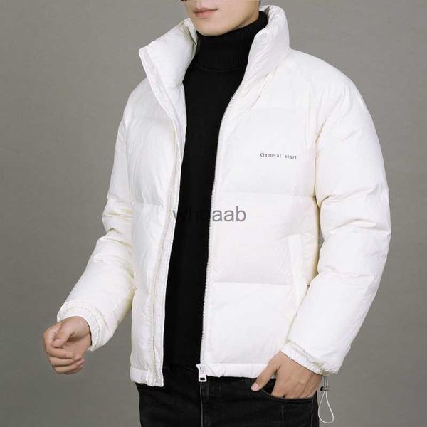 Piumino da uomo Autunno Inverno Nuovo colletto alla coreana Piumino leggero Moda coreana Oversize Cappotto caldo spesso Bianco Arancione Verde Nero YQ230927