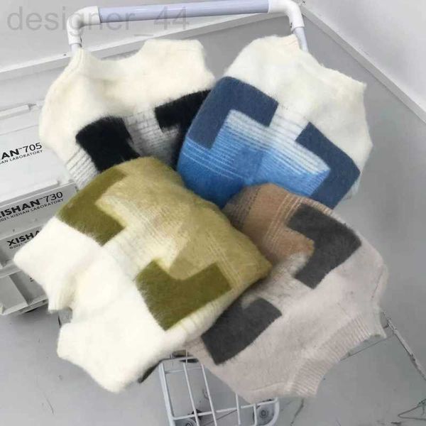 Suéteres masculinos clássicos de designer Roupas femininas Tops mohair gradiente arrsweater em torno do pescoço solto malha moda rua casal moda roupas YGWY