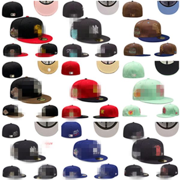 Tasarım topu takılmış şapkalar moda hip hop sporu utdoor spor beyzbol şapkaları yetişkin erkekler için düz zirve kadın tam spor kapalı örgü kapak boyutu 7-8
