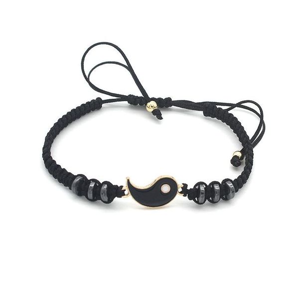 Braccialetti con ciondoli 1 paio Bracciale per coppia Cinese retrò Tai Chi Gossip Bandire Buona fortuna Corda tessuta a mano Amico Amicizia Gioielli Gioielli Dhtkh