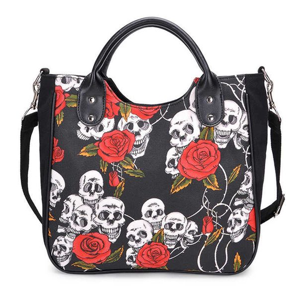 2023 Totes Borsa a tracolla in tela Moda donna Borsa a tracolla stampata con teschio Trendy Halloween 230927