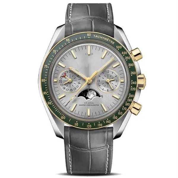 Мужские часы Sport Fashion, большой ручной циферблат, 44 мм, керамическое кольцо, кожаный ремешок, гоночный автомобиль, автоматические механические часы 007 movemen299c