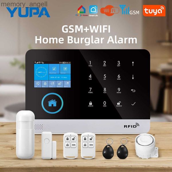 Alarmsysteme Tuya Wireless Home Security Alarm System Wifi GSM Alarm Intercom APP Fernbedienung Autodial mit IP Carema für Anti-Diebstahl YQ230927