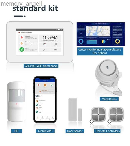 Sistemi di allarme Touch screen da 4,3 pollici 4g 3g GSM Wifi Smart Home Sistema di allarme Bulgar Mobile APP PC Center Control Sistema di allarme 4g YQ230927