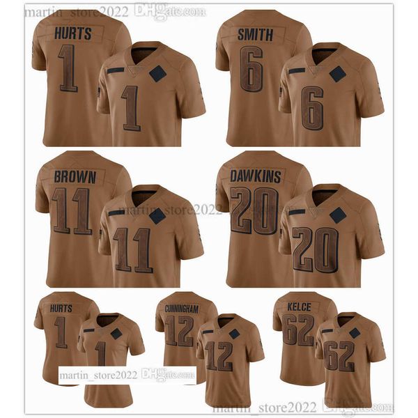 2023 Salute To Service Limited Jersey 20 Brian Dawkin 12 Randall Cunningham 1 Jalen Hurts 6 Devonta Smith 11 A.J. Marrom 62 Jason Kelce 7 Haason Reddick 55 Brandon Graham