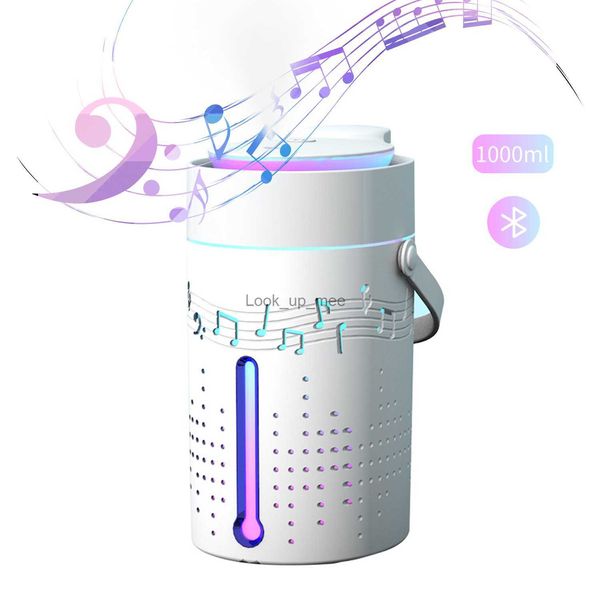 Luftbefeuchter 1000 ml Nebel-Luftbefeuchter-Diffusor mit Bluetooth-Lautsprecher, buntes Licht, leiser Luftbefeuchter, Diffusor für ätherische Öle, automatische Abschaltung oben, YQ230927