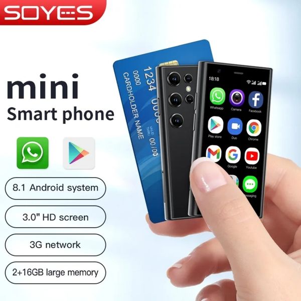 Разблокированные мини-смартфоны SOYES S23 Pro, сеть 3G, 2 ГБ + 16 ГБ, Android 8.1, две SIM-карты, режим ожидания, 3,0-дюймовый HD-экран, аккумулятор 1000 мАч, небольшой мобильный телефон