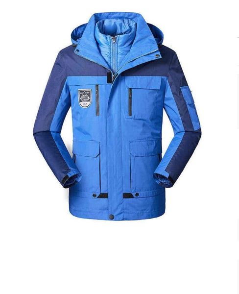Mens Ceketler Sonbahar Kış Kış Ordusu Rüzgar Dergisi Kapşonlu Palto Bombacı Ceket Erkekler Moda Su Geçirmez 2 Parça Set Ceketleri L-5XL