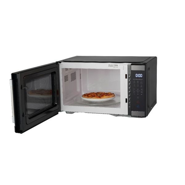 1,1 cu. Forno de micro-ondas de bancada, 1000 Watts, aço inoxidável preto