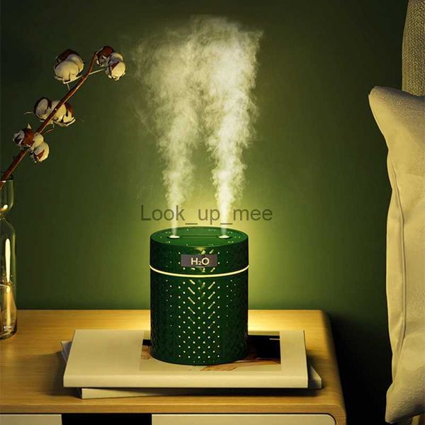 Luftbefeuchter 600 ml Dual Düse Luftbefeuchter Tragbare USB Aroma Ätherisches Öl Diffusor Warmes Licht Für Home Nebel Maker Humidificador YQ230927