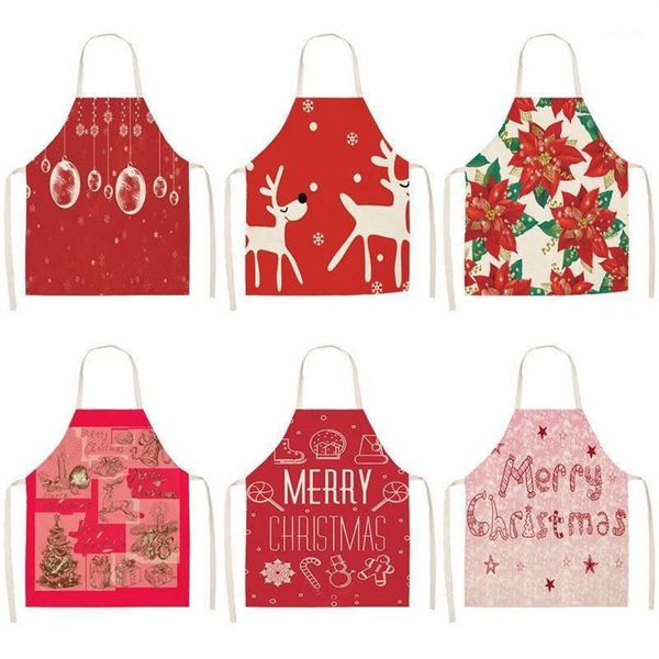 1 Pz Rosso Grembiule Di Natale In Cotone Lino Grembiule Decorazione di Natale Ciondolo Bavaglini Per Adulti 53 65 cm Cucina di Casa Accessori Da Cucina CM10051242g