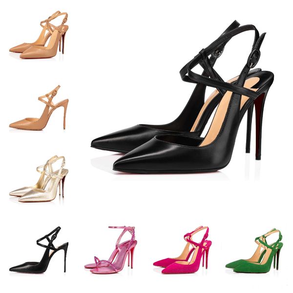 Sommer-Damen-Designer-Sandale, rote Unterteile, High-Heels-Schuhe, Jenlove Alta, Knöchelriemen, spitze Zehen, so dass ich Luxus-Kleid, Pump-Heels, Schuhe, Sandalen, Schuh mit Box 35-43Eu