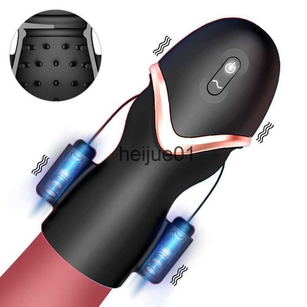 Masturbatori 10 Frequenza Anello del pene Vibratore Prodotti per adulti Anello del pene Esercitatore del pene Masturbatore maschile Glande Stimolatore Giocattoli del sesso per l'uomo x0926