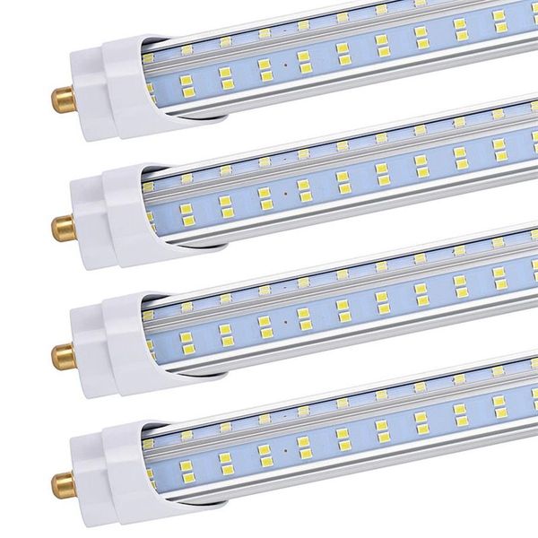 20PCS T8 T10 T12 Tubo luminoso a LED 8ft 120W 6500K 13000 lumen Singolo Pin FA8 Base a forma di V Coperchio trasparente Zavorra Bypass Dual-E292l