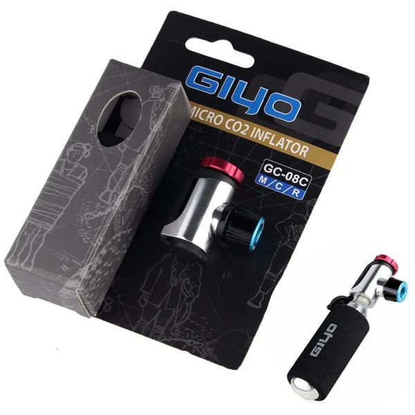 Bombas de bicicleta Giyo Bomba de Co2 para bicicleta Schrader Presta Adaptador Bicicleta Bomba Co2 Inflator Tubo de Pneu de Alumínio Mini Bombas de Bicicleta de Mão 230927