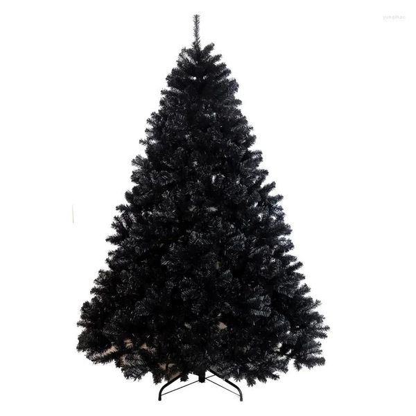 Decorazioni natalizie Albero in PVC artificiale nero da 210 cm con base in metallo per decorazioni per la casa, per feste e centri commerciali