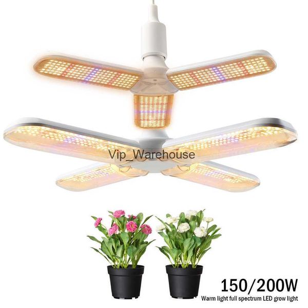 Grow Lights Pieghevole LED bianco caldo Grow Light 150W 200W E27 Lampada fito a spettro completo per piante in vaso Germinazione Semina Fioritura YQ230926 YQ230926