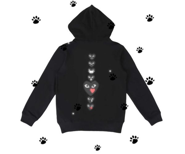 Designer Herren Hoodies Com Garcons PLAY Sweatshirt Schwarz Multi Heart Zip Up Hoodie XL Brand Schwarz Neuer Trendstil