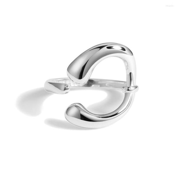 Cluster-Ringe Dylam 2023 Metallic-Stil Tropfen unregelmäßig geformter Ring Romantischer 925 Sterling Silber Schmuck rhodiniert