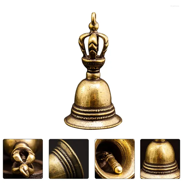 Articoli per feste 2 pezzi Collana con ciondolo Portachiavi fai-da-te Anello appeso Campana Statuetta Campane in ottone Ornamenti per borsa in rame Cena