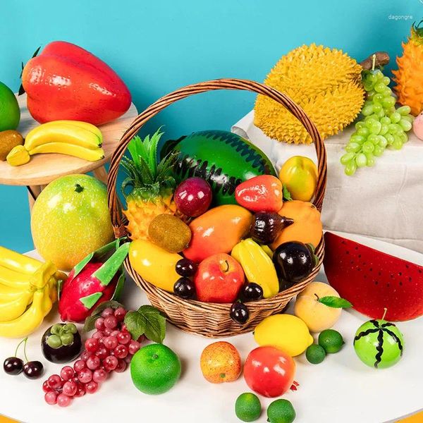 Décoration de fête Simulation artificielle de fruits et légumes, modèle en plastique, faux Fruits, jouets de pomme, modèles d'armoire d'ornement, accessoires de photographie