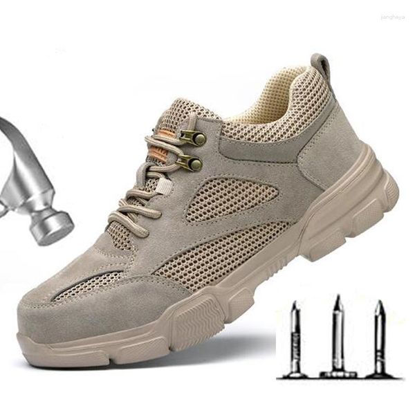 Stivali Scarpe da lavoro estive traspiranti per uomo Striscia riflettente Sicurezza Indistruttibile Calzature maschili Sneakers M357