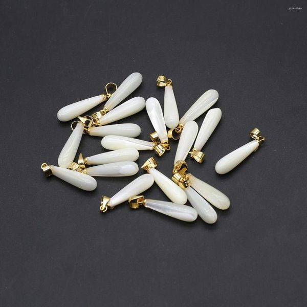 Kolye Kolyeler Hassas doğal inci kabuklu kolyeler uzun su damlası mücevher yapmak için beyaz takılar DIY kadın kolye küpeler el sanatları